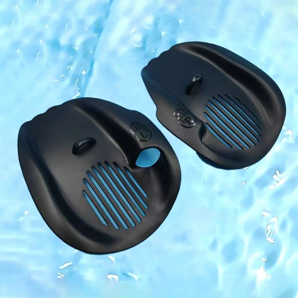 Swim Fins - ถุงมือว่ายน้ำแบบมีแถบยาง 1 คู่ พร้อมสายรัดปรับได้ ออกแบบตามหลักสรีรศาสตร์ ใช้ฝึกว่ายน้ำ