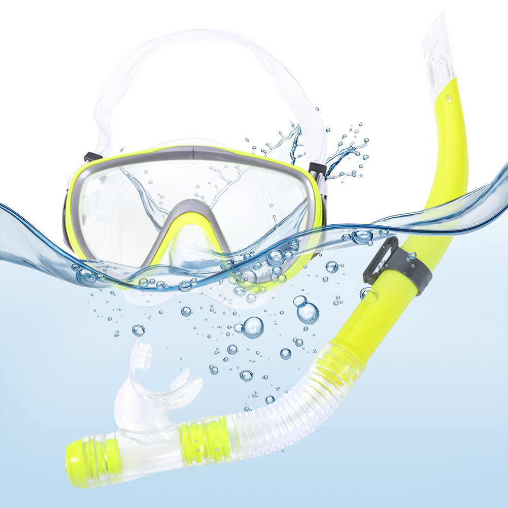 Snorkel Set - หน้ากากดำน้ำและชุดสน็อกเกิล หน้ากากดำน้ำแบบปรับได้ ไม่มีการรั่วซึม ชุดสน็อกเกิลแบบแห้ง ป้องกันฝ้าสำหรับการดำน้ำแบบสกูบา