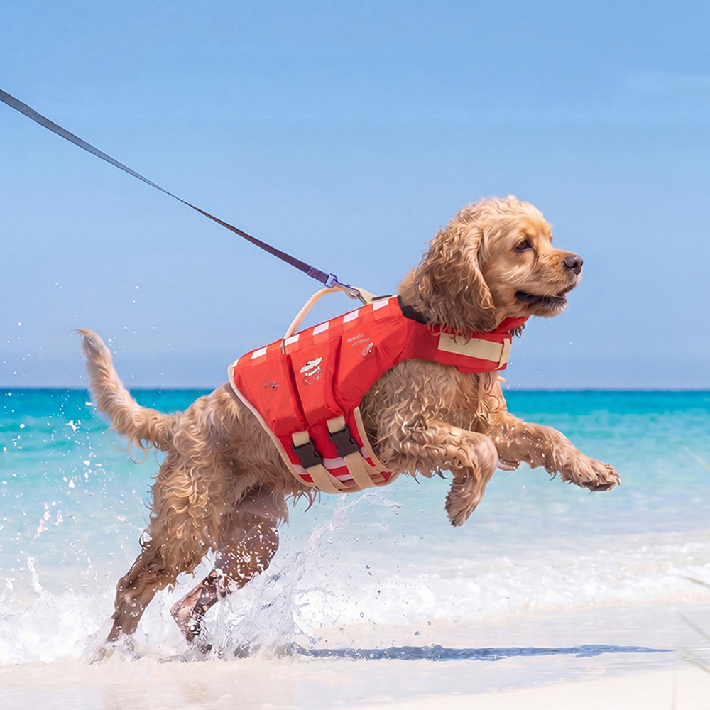 Life Jacket - เสื้อชูชีพสุนัขกันน้ำ ระบายอากาศได้ดี ลอยตัวได้ดี ปรับขนาดได้ แผ่นฟองน้ำหนา ชุดว่ายน้ำสุนัข