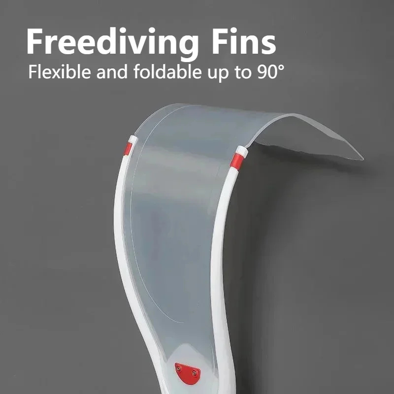 Swim Fins - ฟินดำน้ำตื้นสำหรับผู้ชายและผู้หญิง ฟินดำน้ำลึกแบบฟรีไดฟ์วิ่ง ฟินยาวสำหรับตกปลาด้วยหอก ฟินยาวสำหรับว่ายน้ำที่สวมใส่สบาย ยืดหยุ่น และน้ำหนักเบา
