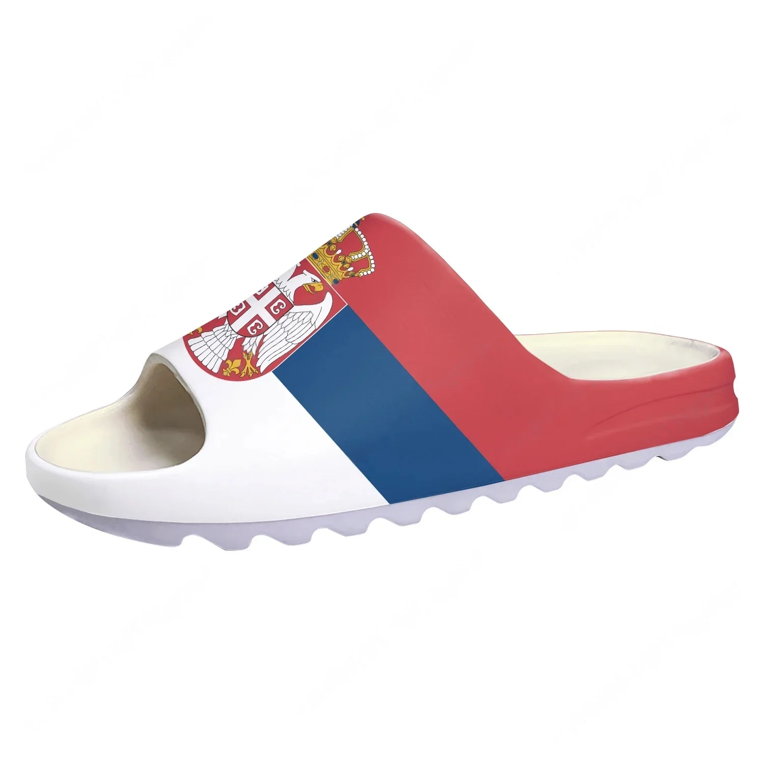Water Shoes - รองเท้าแตะพื้นนุ่มลายธงชาติเซอร์เบีย รองเท้าใส่ในบ้าน รองเท้ากันน้ำ สำหรับผู้ชาย ผู้หญิง วัยรุ่น